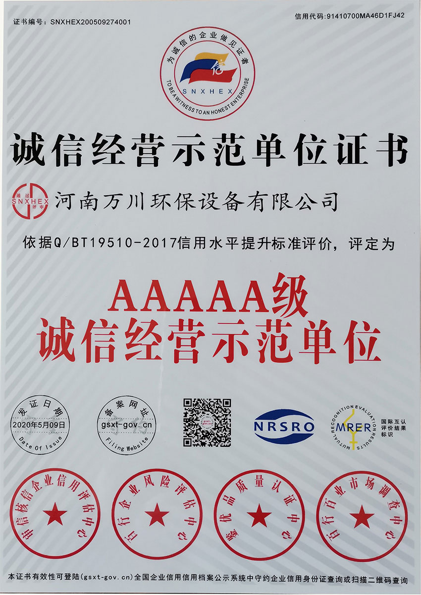 誠信(xin)經(jing)營(ying)示(shi)範單位(wei)